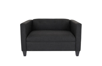 50" Charcoal And Dark Brown Loveseat HomeRoots