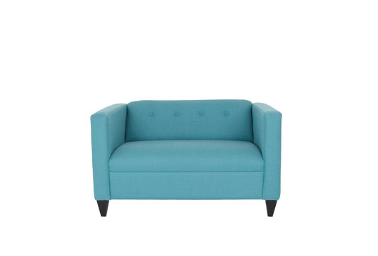 50" Teal Blue And Dark Brown Loveseat HomeRoots