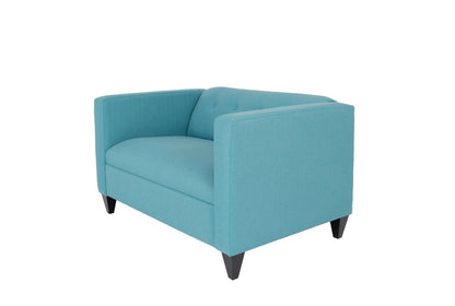 50" Teal Blue And Dark Brown Loveseat HomeRoots