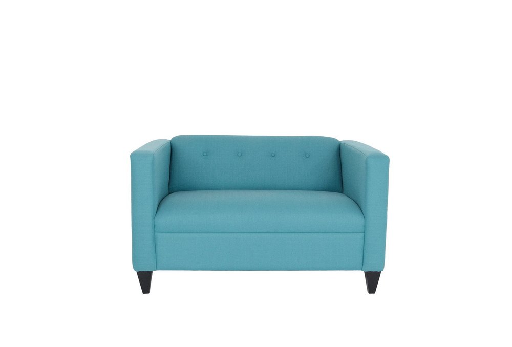50" Teal Blue And Dark Brown Loveseat HomeRoots