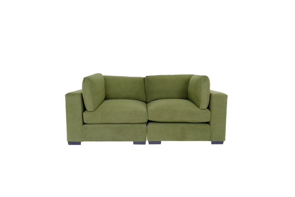 84" Forest Green And Dark Brown Loveseat HomeRoots