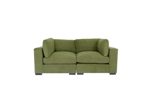 84" Forest Green And Dark Brown Loveseat HomeRoots