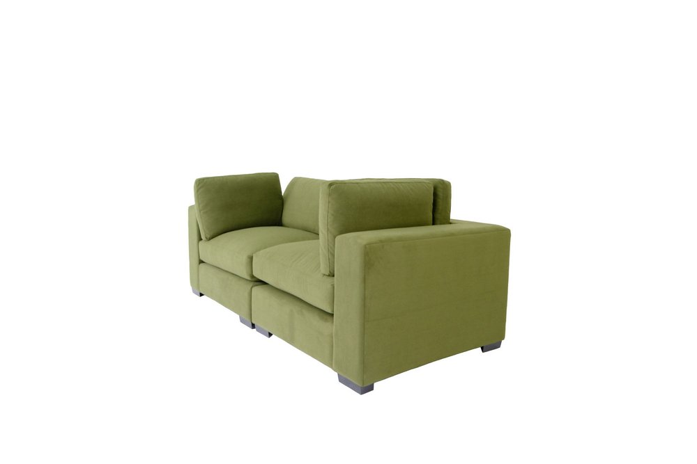84" Forest Green And Dark Brown Loveseat HomeRoots