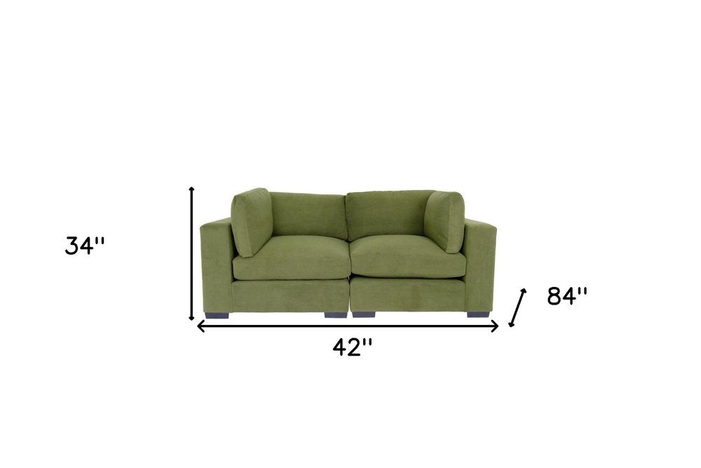 84" Forest Green And Dark Brown Loveseat HomeRoots