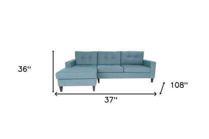 Blue Polyester Blend Stationary L Shaped Two Piece Corner Sectional HomeRoots