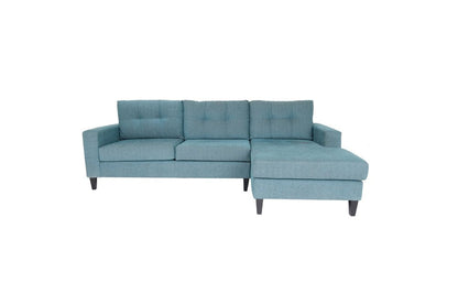 Blue Polyester Blend L Shaped Two Piece Sofa and Chaise Sectional HomeRoots