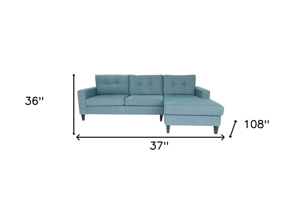 Blue Polyester Blend L Shaped Two Piece Sofa and Chaise Sectional HomeRoots