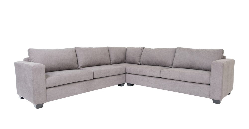 Gray Polyester Blend L Shaped Three Piece Corner Sectional HomeRoots