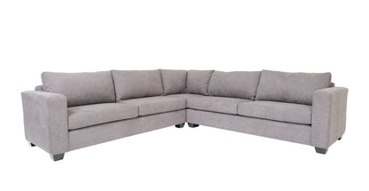 Gray Polyester Blend L Shaped Three Piece Corner Sectional HomeRoots