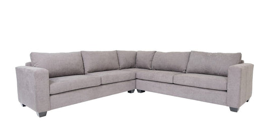 Gray Polyester Blend L Shaped Three Piece Corner Sectional HomeRoots