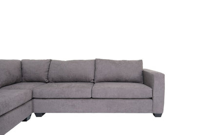 Gray Polyester Blend L Shaped Three Piece Corner Sectional HomeRoots