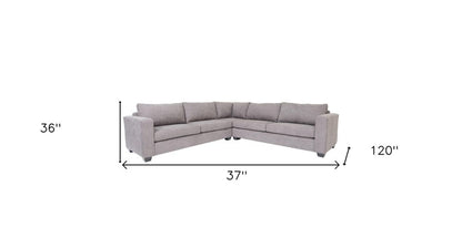 Gray Polyester Blend L Shaped Three Piece Corner Sectional HomeRoots
