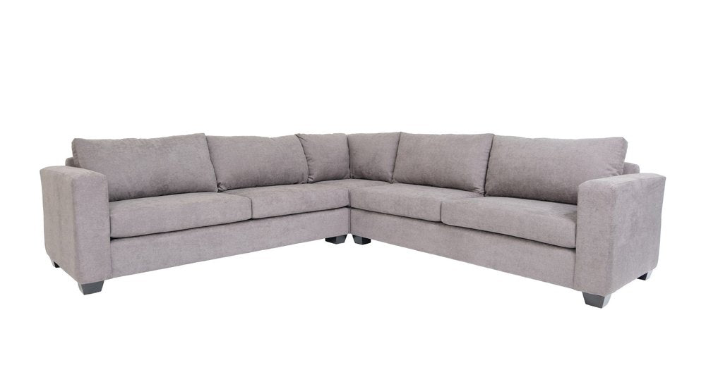 Gray Polyester Blend L Shaped Three Piece Corner Sectional HomeRoots