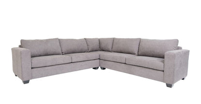 Gray Polyester Blend L Shaped Three Piece Corner Sectional HomeRoots