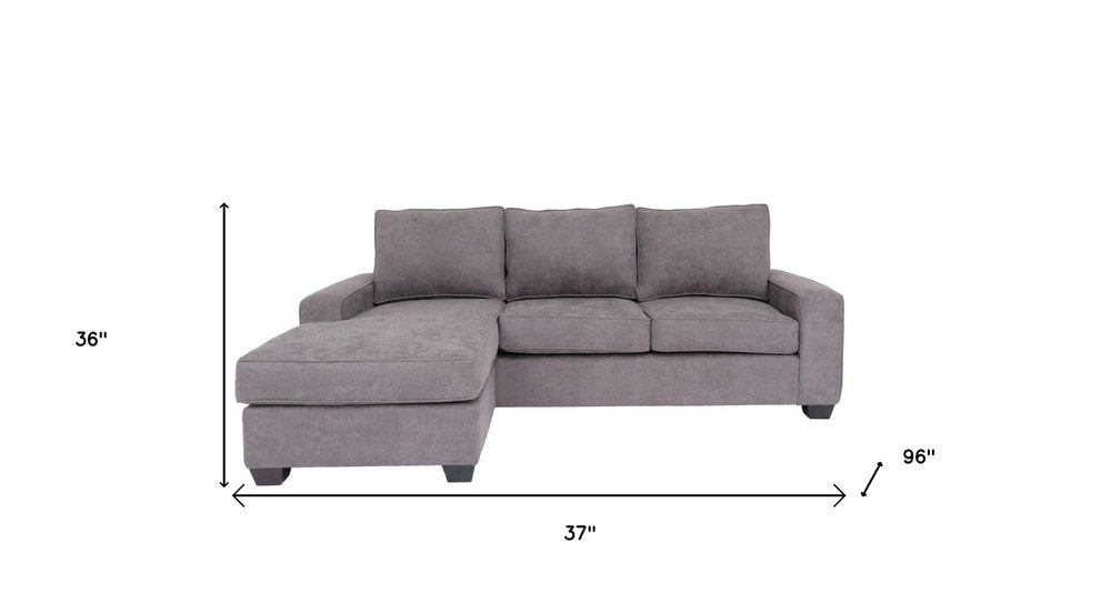 Gray Polyester Blend Stationary L Shaped Two Piece Corner Sectional HomeRoots