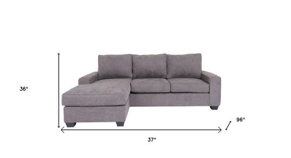 Gray Polyester Blend Stationary L Shaped Two Piece Corner Sectional HomeRoots
