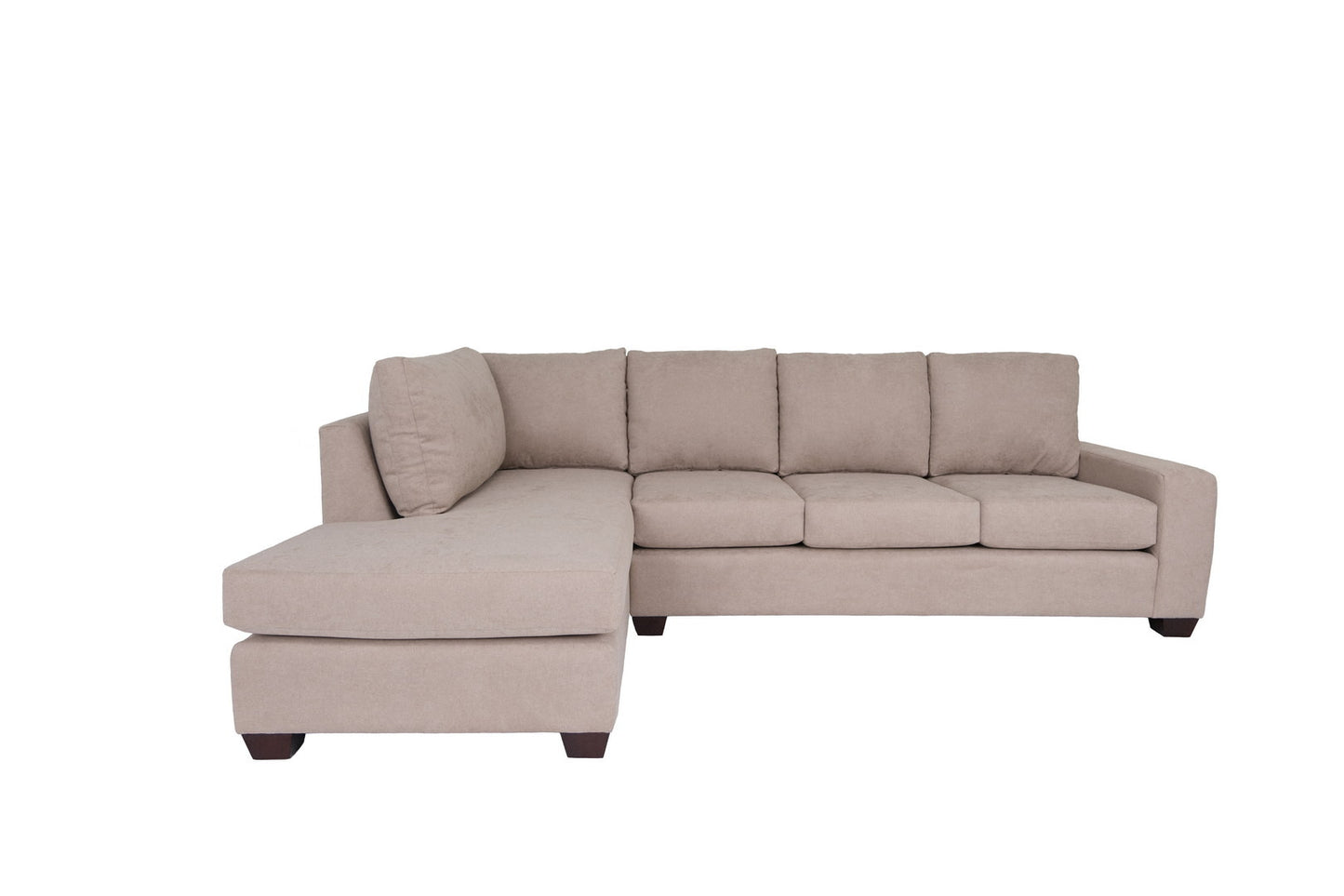 Tan Polyester Blend L Shaped Two Piece Sectional