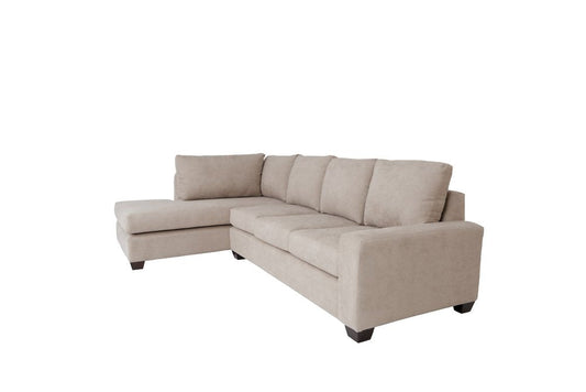 Tan Polyester Blend L Shaped Two Piece Sectional HomeRoots