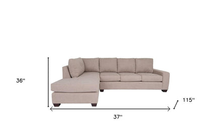 Tan Polyester Blend L Shaped Two Piece Sectional HomeRoots