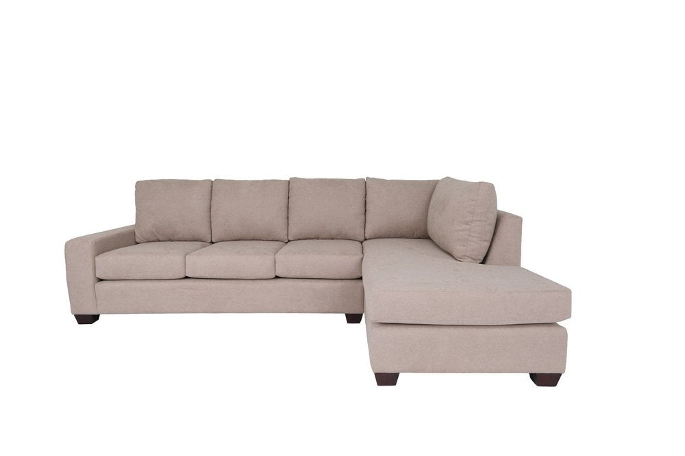 Tan Polyester Blend L Shaped Two Piece Sectional HomeRoots
