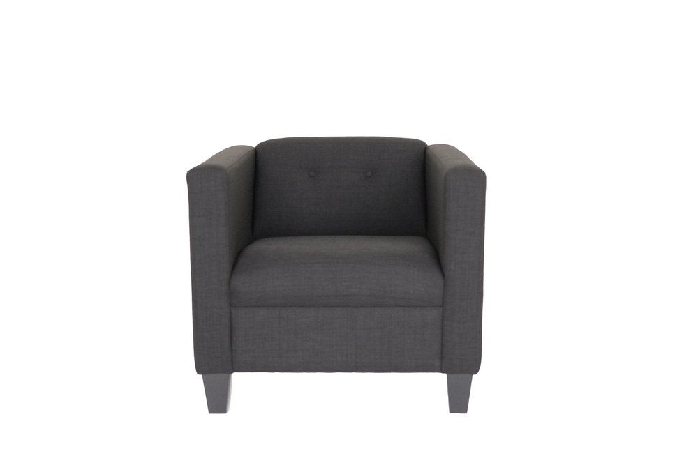 30" Dark Gray Upholstered Tufted Arm Chair HomeRoots