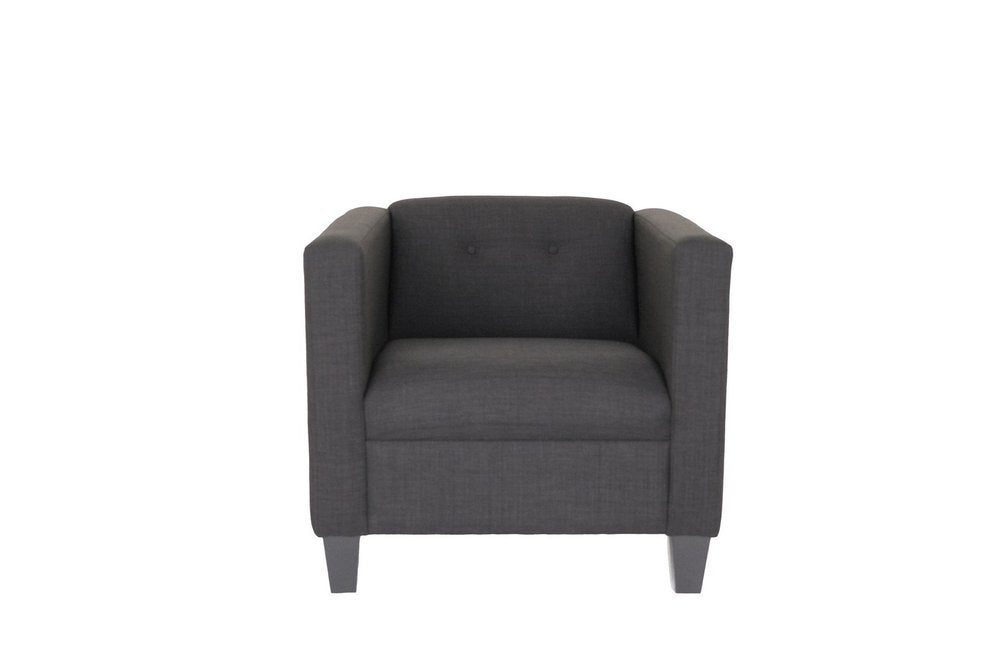 30" Dark Gray Upholstered Tufted Arm Chair HomeRoots