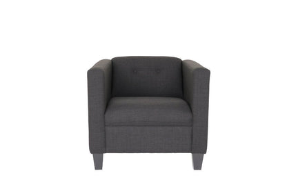 30" Dark Gray Upholstered Tufted Arm Chair HomeRoots