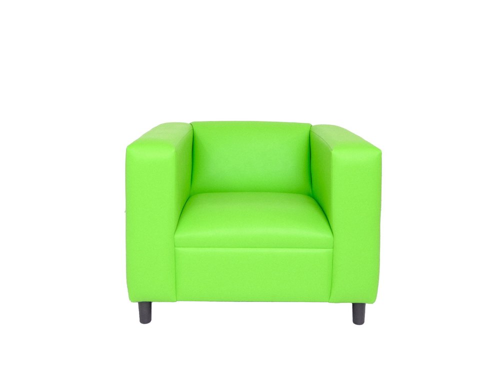 36" Neon Green and Black Faux Leather Club Chair HomeRoots