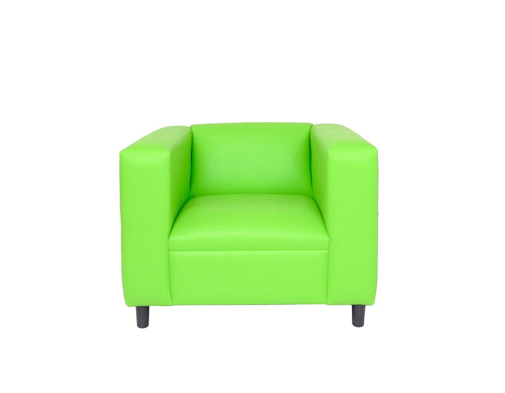 36" Neon Green and Black Faux Leather Club Chair HomeRoots