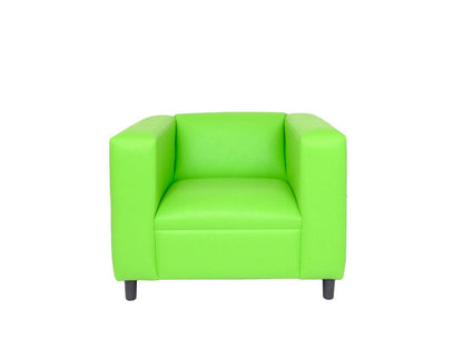 36" Neon Green and Black Faux Leather Club Chair HomeRoots