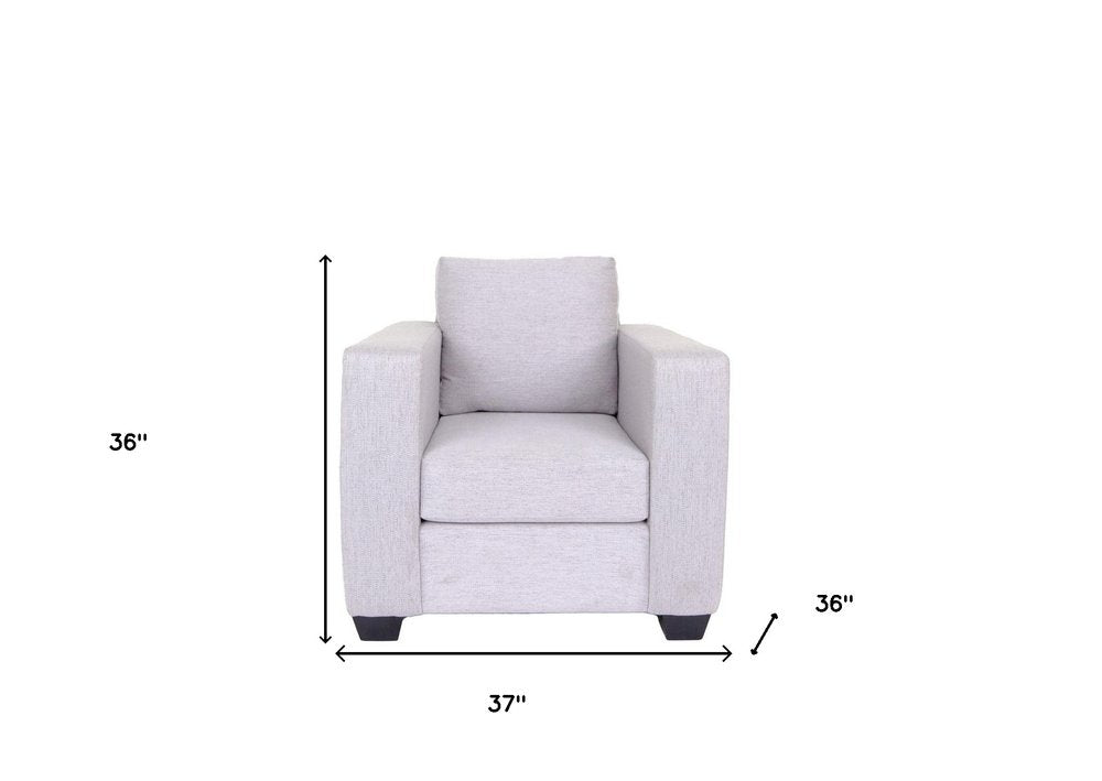 36" Light Gray and Dark Brown Fabric Arm Chair HomeRoots