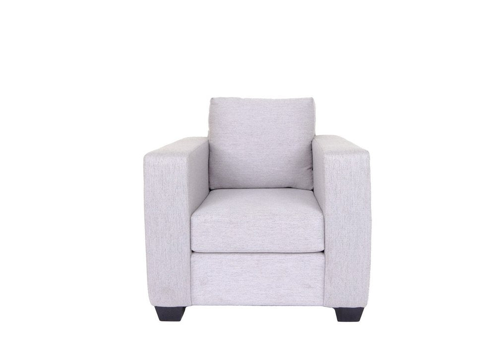 36" Light Gray and Dark Brown Fabric Arm Chair HomeRoots