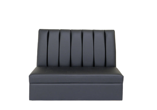 48" Black Faux Leather Loveseat