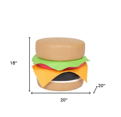 20" Brown Faux Leather Round Footstool HomeRoots