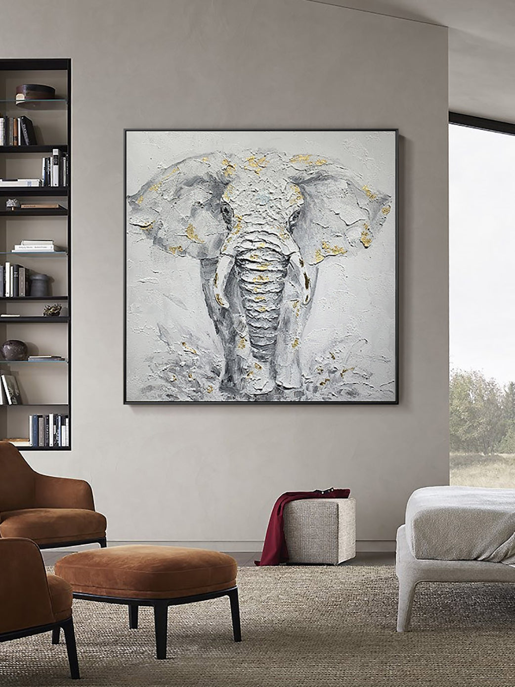 Black and White Fabric Elephant Airplane Wall Decor