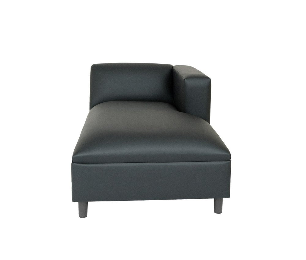 54" Black Faux Leather Lounge Chair HomeRoots