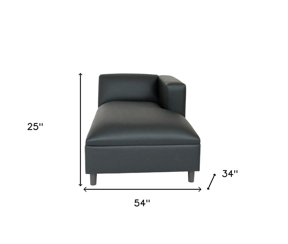 54" Black Faux Leather Lounge Chair HomeRoots