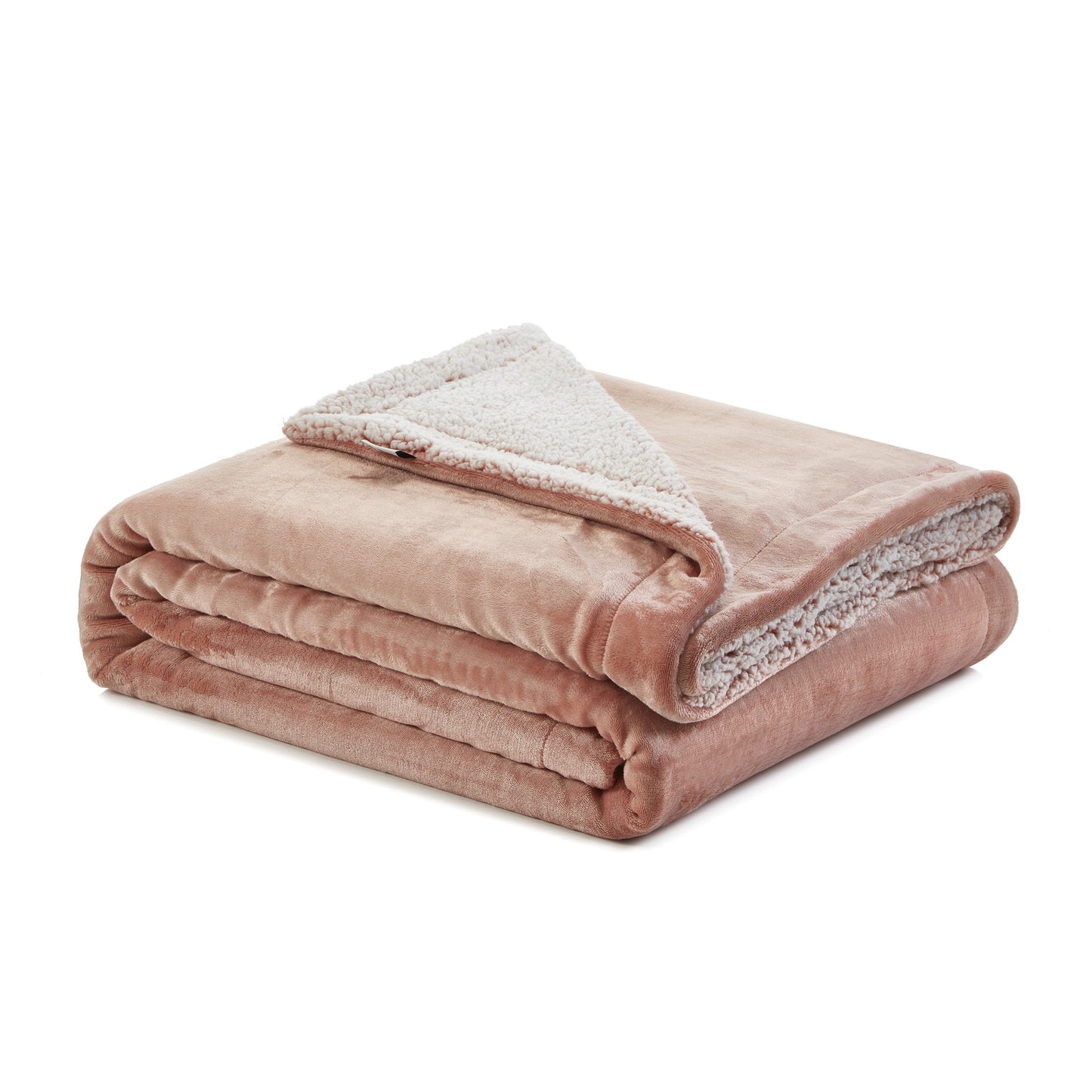 80" X 60" Blush Knitted Polyester Plush Throw Blanket