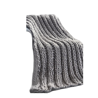 60" X 40" Dark Slate Gray Knitted Polyester Throw Blanket