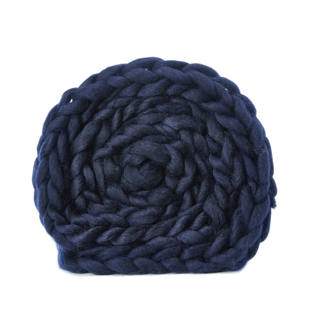 70" X 50" Navy Blue Knitted Polyester Throw Blanket HomeRoots