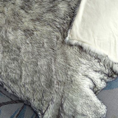 60" X 50" Dark Slate Gray Knitted Acrylic Animal Print Plush Throw Blanket