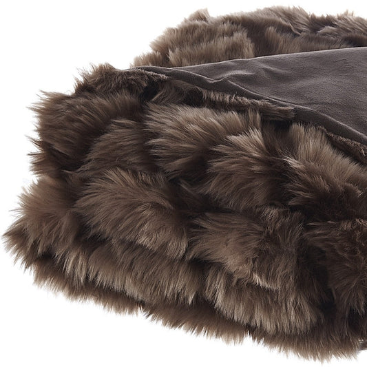 60" X 50" Beige Knitted Acrylic Geometric Throw Blanket HomeRoots