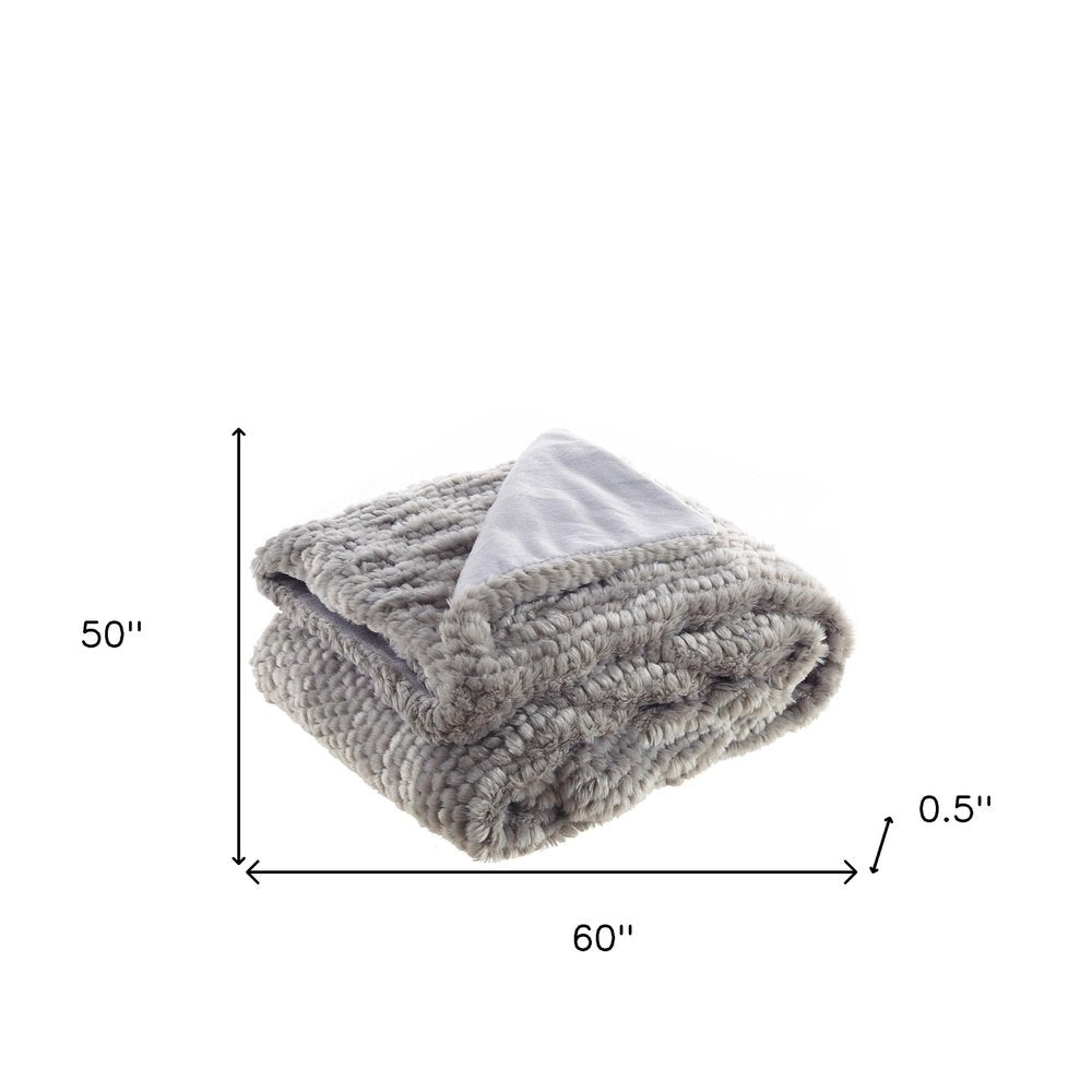 60" X 50" Brown Knitted Acrylic Plush Throw Blanket HomeRoots