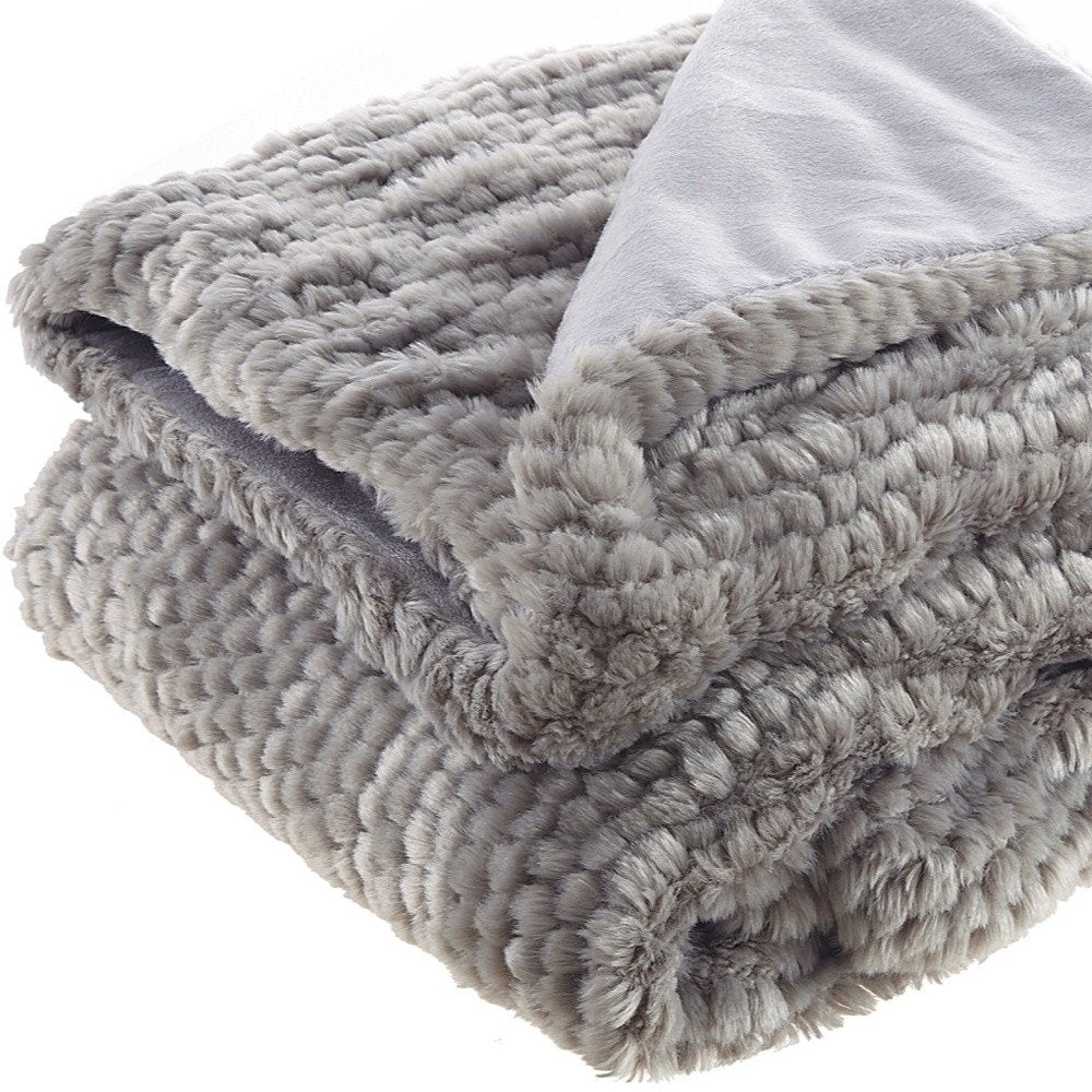 60" X 50" Brown Knitted Acrylic Plush Throw Blanket HomeRoots