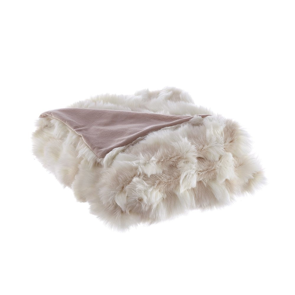 60" X 50" Blush Knitted Acrylic Geometric Throw Blanket HomeRoots