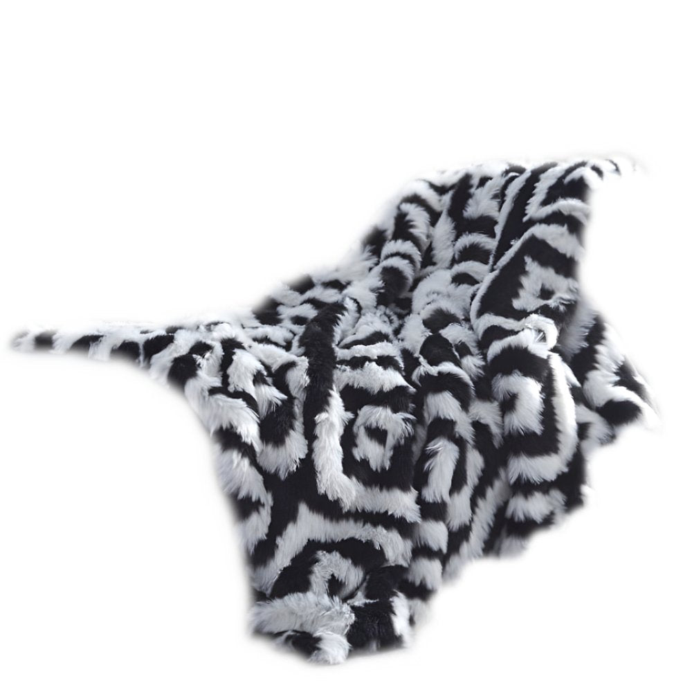 60" X 50" Blush Knitted Acrylic Geometric Throw Blanket HomeRoots