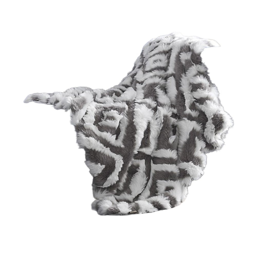 60" X 50" Blush Knitted Acrylic Geometric Throw Blanket HomeRoots