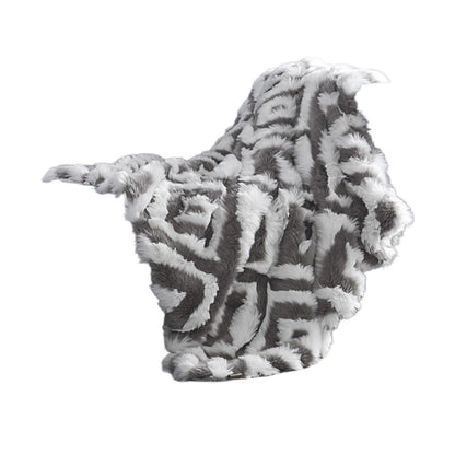 60" X 50" Blush Knitted Acrylic Geometric Throw Blanket HomeRoots