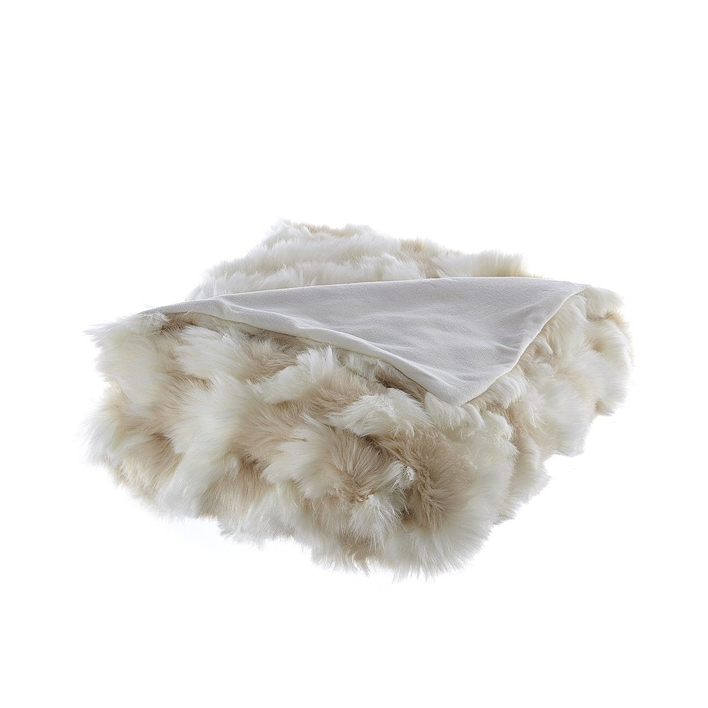 60" X 50" Blush Knitted Acrylic Geometric Throw Blanket HomeRoots