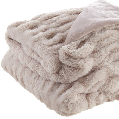 60" X 50" Blush Knitted Polyester Throw Blanket HomeRoots
